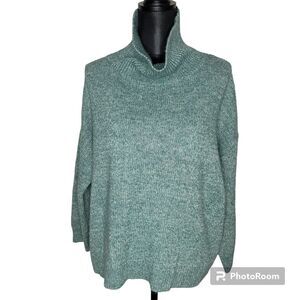 Elk Sweater Meldal Roll Knit Marled Wool Blend Green Size Medium Large